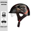 Men Women Universal Motorcycle Helmets with Lens Retro Half Face Helmet ABS Shell Capacete De Moto DOT Approved Moto Equipment