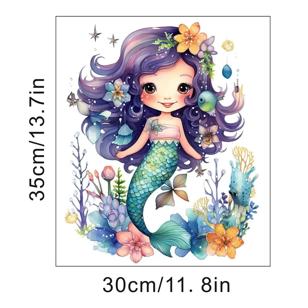 Undersea Animal Jellyfish Mermaid Wall Sticker Home Wall Decoration Children's Room Wall Sticker Baby Girl Room Decor PVC Murals