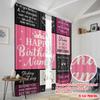 2pcs,2D Plane Printing Curtains&Window Treatment Birthday Quilt Versatile Polyester Fabric (without Rod) Outdoor Decorations for
