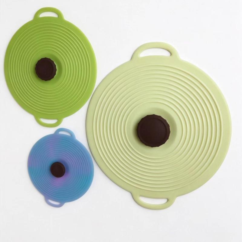 Food Safe Reusable Silicone Suction Lid Heat Resistant Sealed Cover Fit Pot Pan Bowl Cup for Kitchen