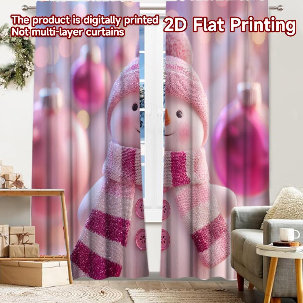 

2pcs, 2D FLAT PRINTING Curtains (Without Rod) Snowy Cheer(1) Halloween Festival Fashion Curtains Versatile Durable Polyester 52.50 × 116.00 cm 2 pcs