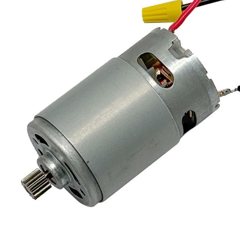 Chainsaw Repair Replacement Motor 21V 550 Type With 14-Tooth Drive Gear, Wire Connector And Metal Housing Build