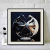 New Arrival 5D DIY Full Circle Diamond Painting "Black and White Double Cranes" Embroidery Cross Stitch Home Decor Gift