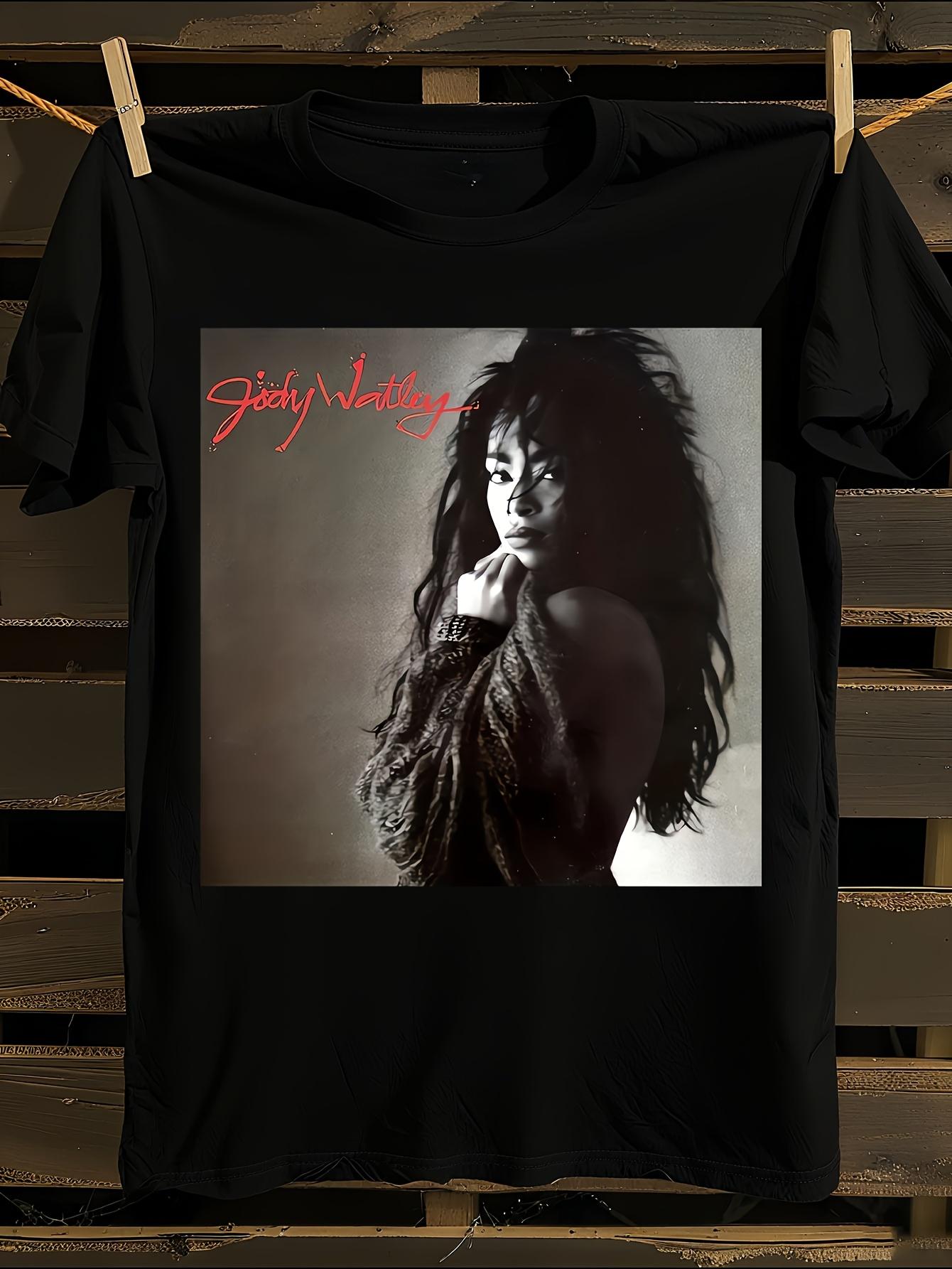 Jody Watley Signature Logo Name Print Black Tshirt S