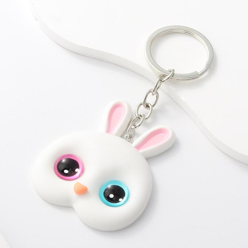 Cute Bunnies Keychain 3D Cartoon Cat Keychain Ribbt Keychain Gift Easy To Carry