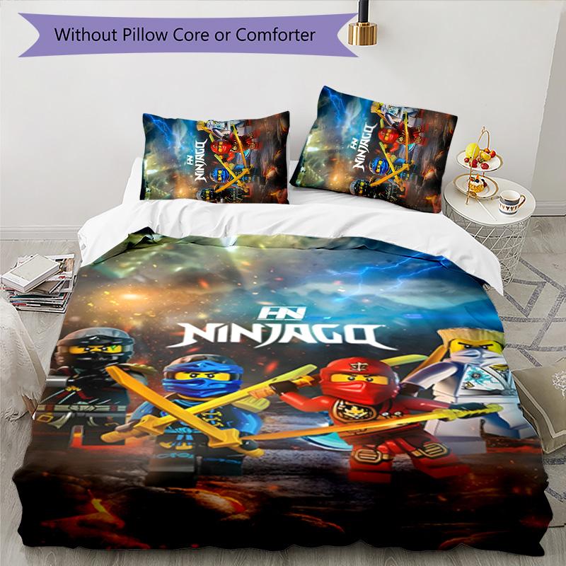Ninja 3pcs Bedding Set Duvet Cover Closure Includes 1 Duvet Cover & 2 Pillowcases for All Seasons Bedroom Home Dorm Decor
