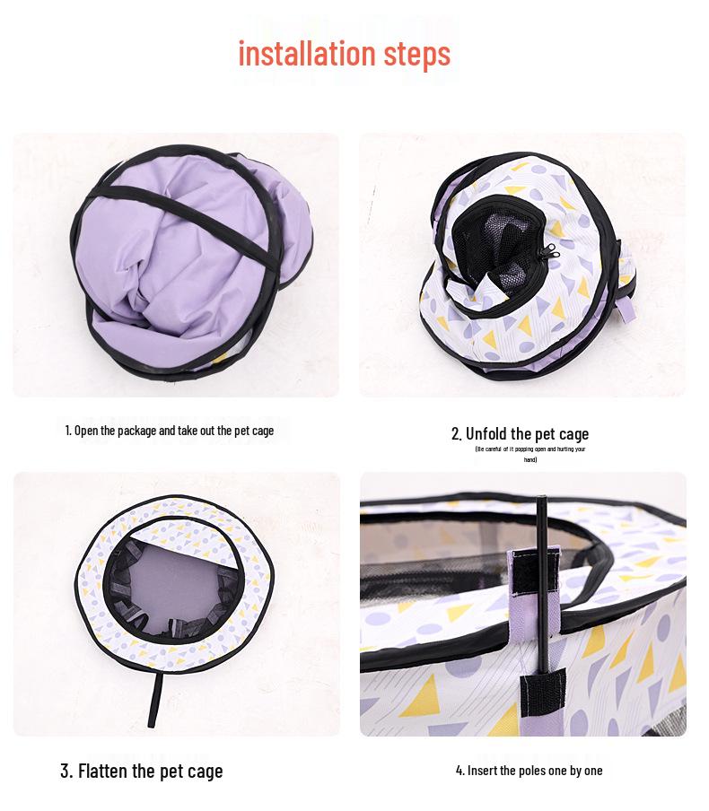 Foldable Pet Whelping Tent: Enclosed Cat Breeding & Dog Cage