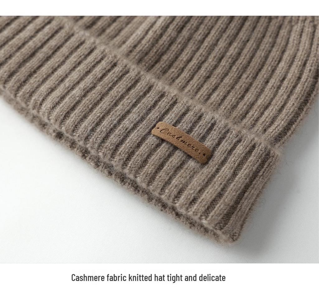 כובע סרוג קשמיר טהור לגברים - חם, טרנדי ורב-תכליתי לסתיו ולחורף