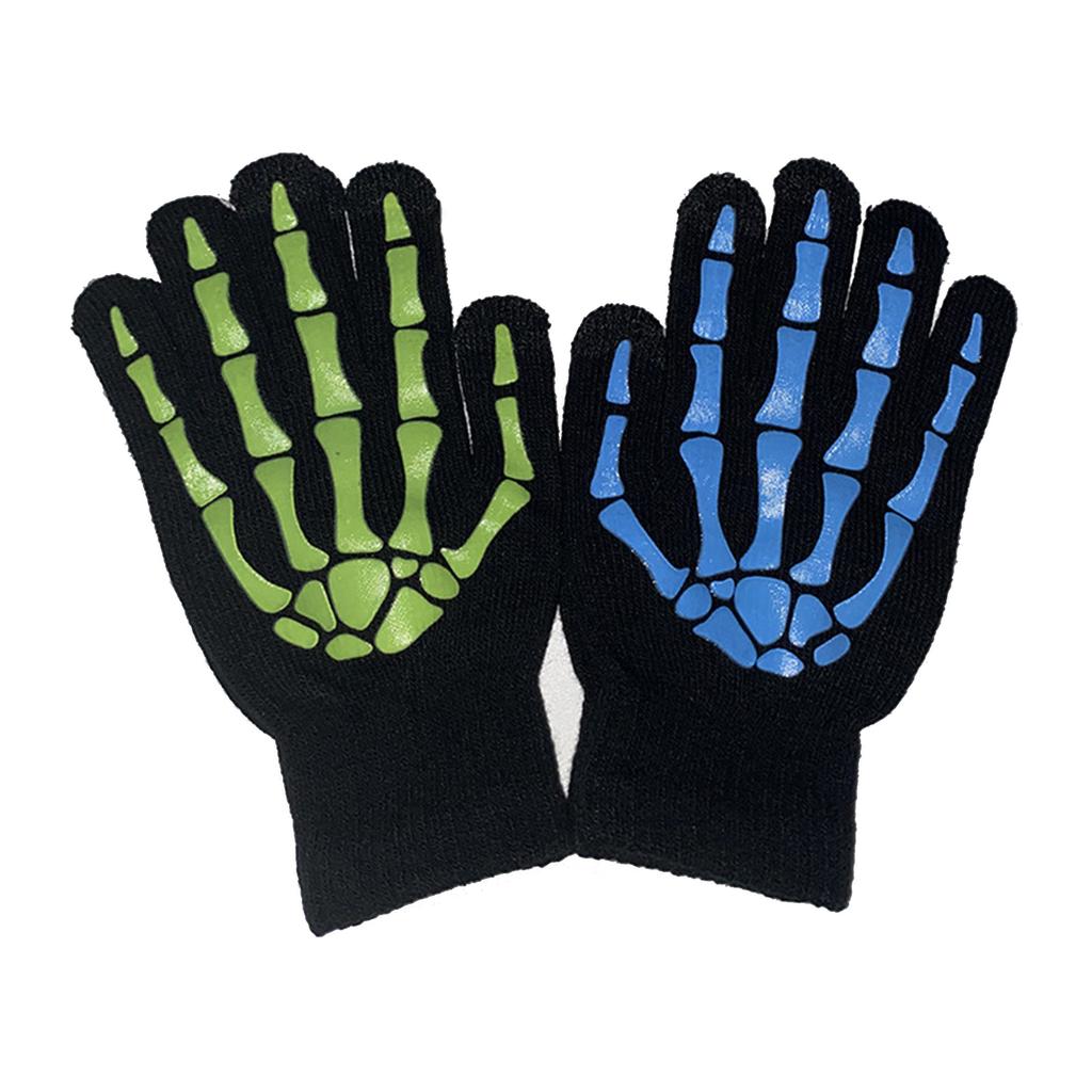 Leuchtende Skelett-Handhandschuhe für Feiern Maskenbälle Kostümhandschuhe Verkleidungszubehör für Partys