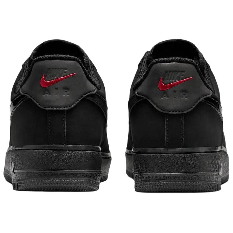 Nike Air Force 1 Low 07 LV8 Černý Lakovaný Swoosh Unisex Tenisky Tmavě Kouřově Šedá Univerzitní Červená IR0199-010