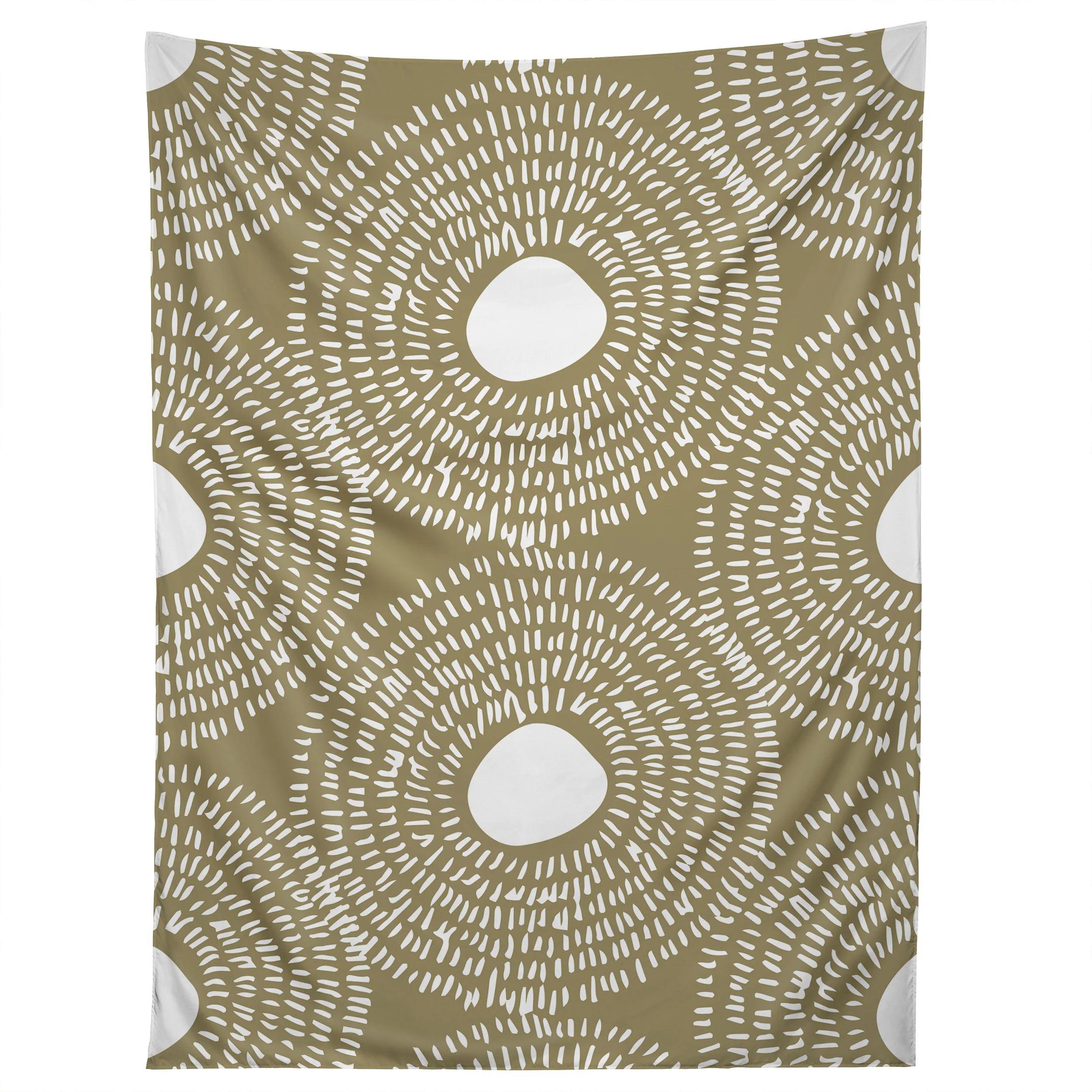 Tapestry circles in olive color ii 75x100 чёрный