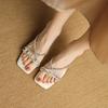 Krazing Pot Mules Microfiber Peep Toe Stiletto Thin High Heels Summer Shoes Size 44 Size 43 Crystal Women Sandals