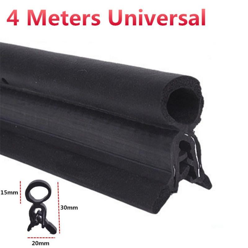New 4m/13ft Rubber Built-in Stainless Car Door Edge Engine Hood Trunk Sealing Strip