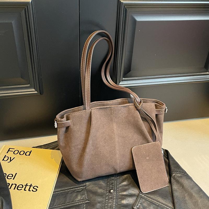 Autumn and Winter New Niche Suede Bag Large-capacity Tote Bag Commuter Shoulder Bag Textured Women's Bag