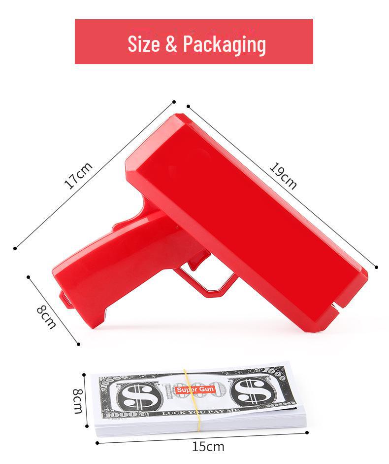 60-Electric Money Spray Gun: Unique Toy Shooting US Dollar Bills