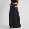 Women's High Waist Retro Denim A-line Skirt - Slimming Mid-length for Spring, Summer & Autumn
