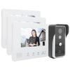 2?Wire System Video Doorbell Kit 7in TFT LCD 3 Monitors Clear Night Vision Home Intercom 100?240V
