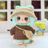 17CM Labubu Pendant Doll Sweater Set: Cute Knitted Clothes & Hat