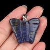 30pcs Mixed Stone Engraved 35mm Quartz Crystal Butterfly Pendant Natural Animal Guardian Necklace Pendants & Charms