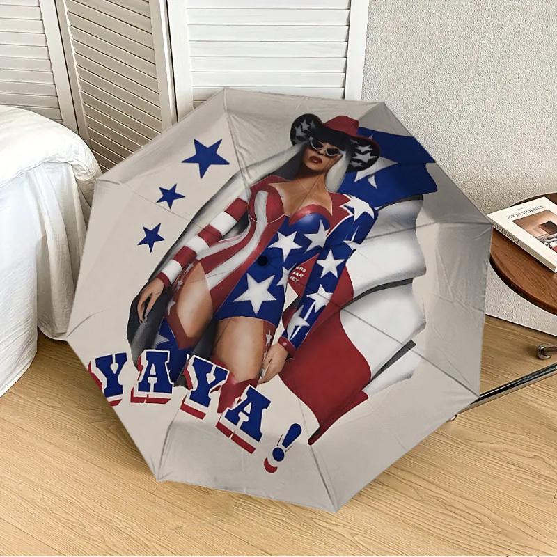 1pc Beyonce Automatic Folding Umbrella, Portable Collapsible Design, Casual Outdoor Accessory L1202043