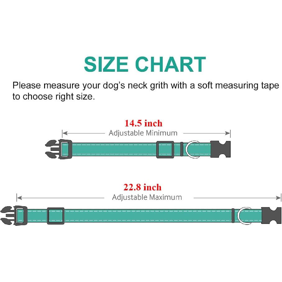Double-Sided Reflective Dog Leash, 5 FT Padded Handle Nylon Dogs Leashes for Medium & Large Dogs Walking, Reinforced Reflective Buckle Dog Collar,