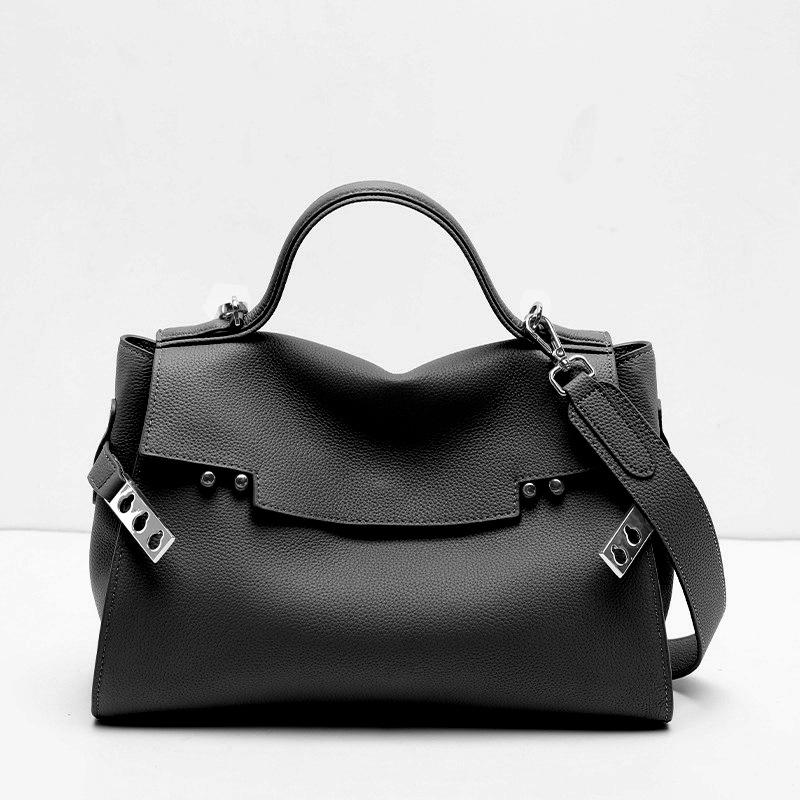 

Сумка из коровьей кожи первого слоя, женская модная сумка, простая кожаная сумка через плечо большой емкости, женская сумка