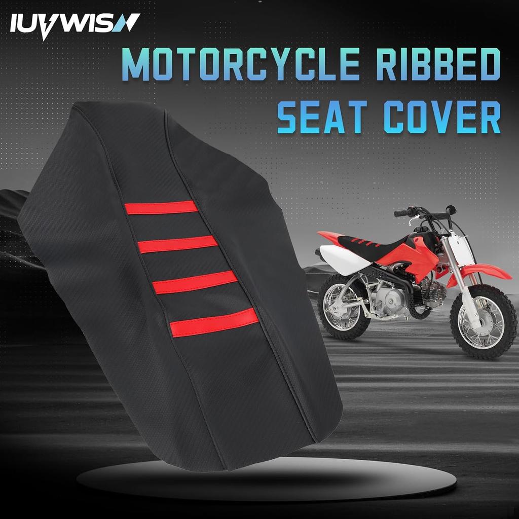 Motorcycle Ribbed Seat Cover for CRF50 CRF50F XR50 CRF 50 50F XR 50 Dirt Pit Bike Wrap Soft Seat Cushion Covers Protection Red