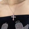 Gothic Y2K Crystal Zircon Cross Pendant Necklace for Women European and American Fashion Neck Chain Party Jewelry Birthday Gift