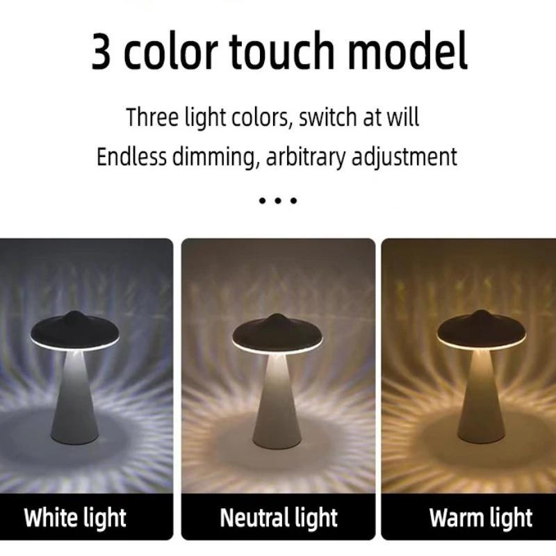 

Светодиодная настольная лампа-гриб с 3/16 цветами, ночник, портативная, USB-зарядка, сенсорная прикроватная лампа для гостиной, рождественская, хэллоуинская лампа для украшения Black 3 colors