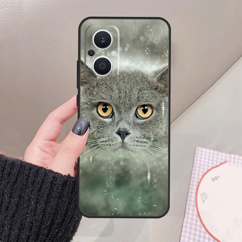British Shorthair Cat Funda For OPPO Reno 12 14 13 11 10 Pro 11F 12F 13F 14F 7 8 Lite OPPO Find X6 X5 X8 X9 Pro Case