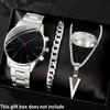 1 Set Fashionable Business Men'S Watch Necklace Ring Stylish Men'S Quartz Watch Christmas Halloween Gift