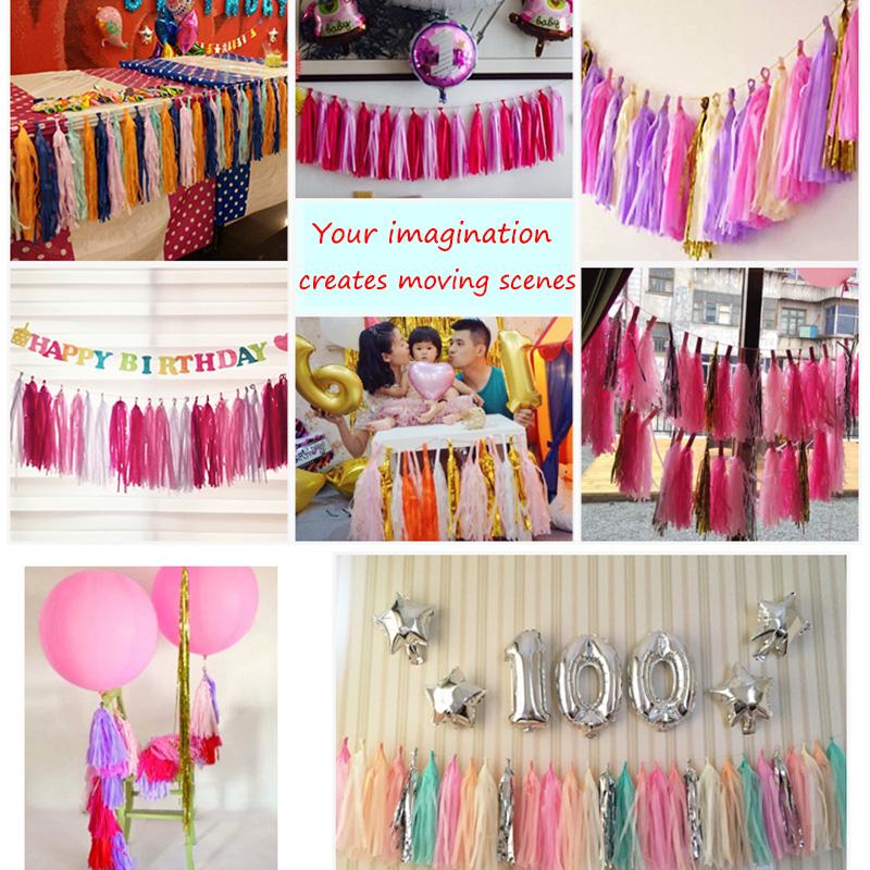 Wedding Party Decoration Color Paper Tassel Garland Bride To Be Birthday Decor Baby Shower Girl Slingers Mermaid Party Supplies