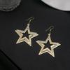 Simple Leaf Hollow Earrings, Exaggerated And Creative Multi-Layer Five-Pointed Star Long Fringed Earrings