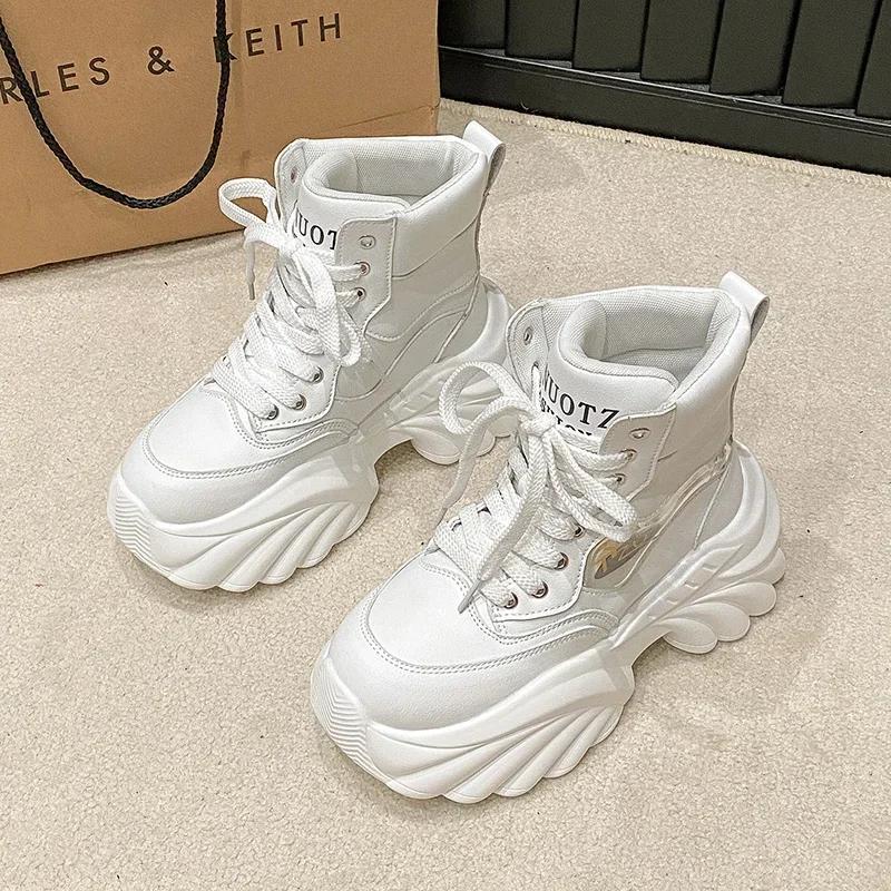 

Women Winter Flats Platform Sport Ankle Boots Pu Leather Lace Up Fashion Casual Walking Shoes Women New 2025 Trend Comfort Boots 35