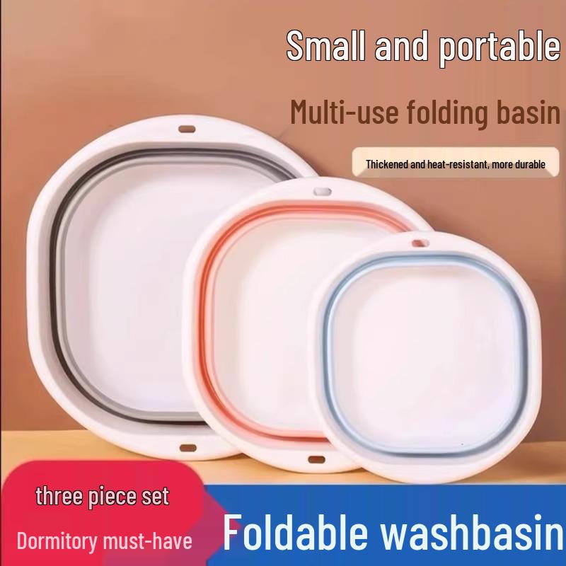 Foldable Plastic Washbasin for Dorms - Portable & Space-Saving Basin, Newcomer Discount 5 Yuan