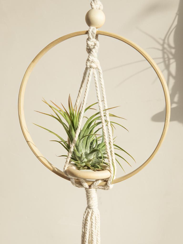 Makramee Luft Hängender Übertopf Blumentöpfe Boho Wohnkultur Seil Pflanzenhalter Gewebter Korb Balkon Garten Schlafzimmer Dekoratives Geschenk