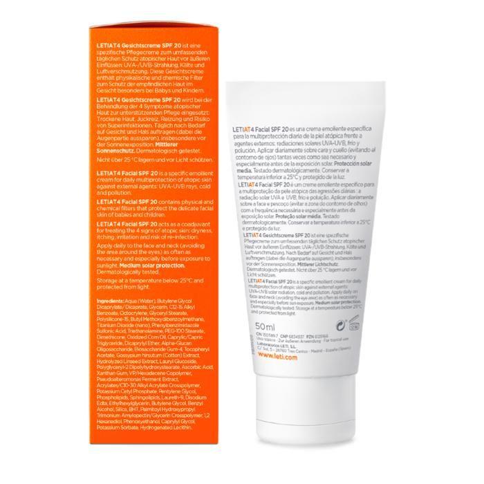 Protection du visage multidefensa de la peau atopique contre les rayons UVA-UVB du rayonnement solaire, le froid et la pollution.