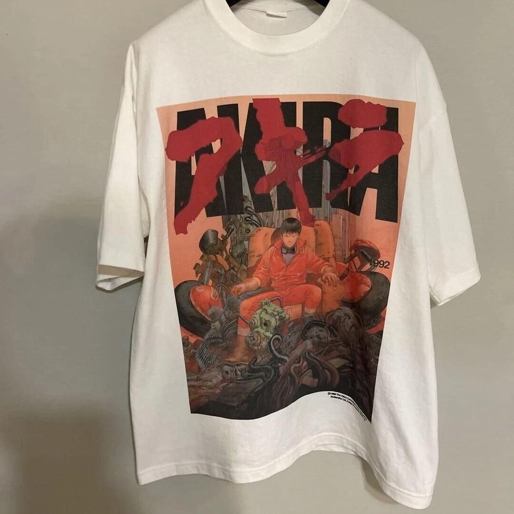 AKIRA Anime Movie T-shirt Akira White Color Gift fan Unisex Shirt Reprint Unisex T-Shirt S