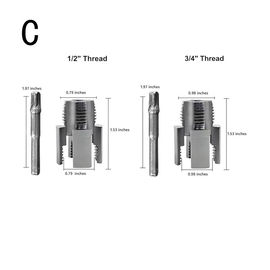 Pipe Thread Cutting Tool Integrated Internal & External Pipe Threading Tool Electric Drill Compatible Pvc Pipe Threader Kit