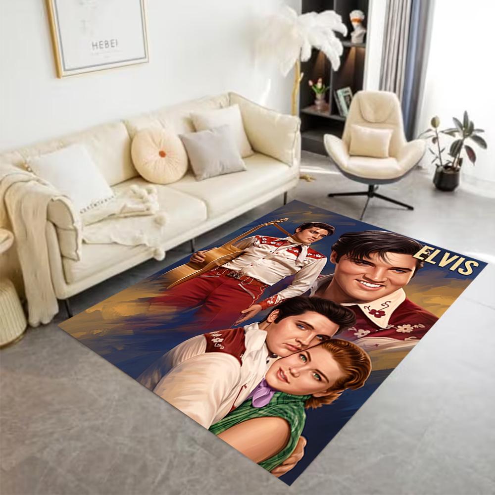 Elvis Presley Performance Carpet Design for Hallway Foyer Living Rooms Kitchen Anti-slip Rug Anime Office Decor Perfect Gift for Friends & Family