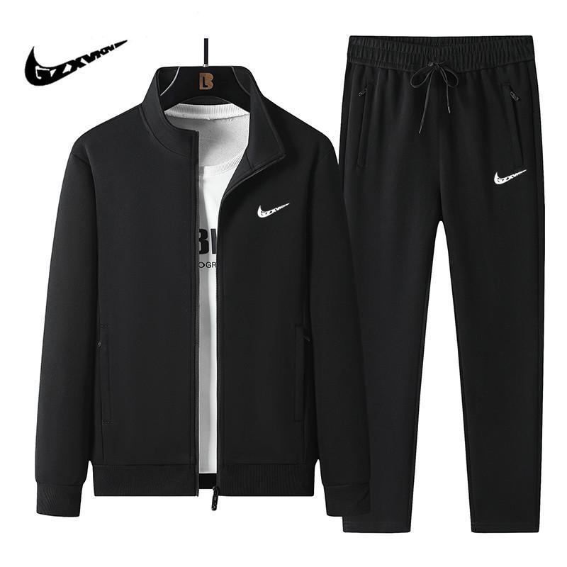 2025 Herren Freizeit Baumwoll Trainingsanzug Set: Reißverschluss-Strickjacke & Sportbekleidung Zweiteiler