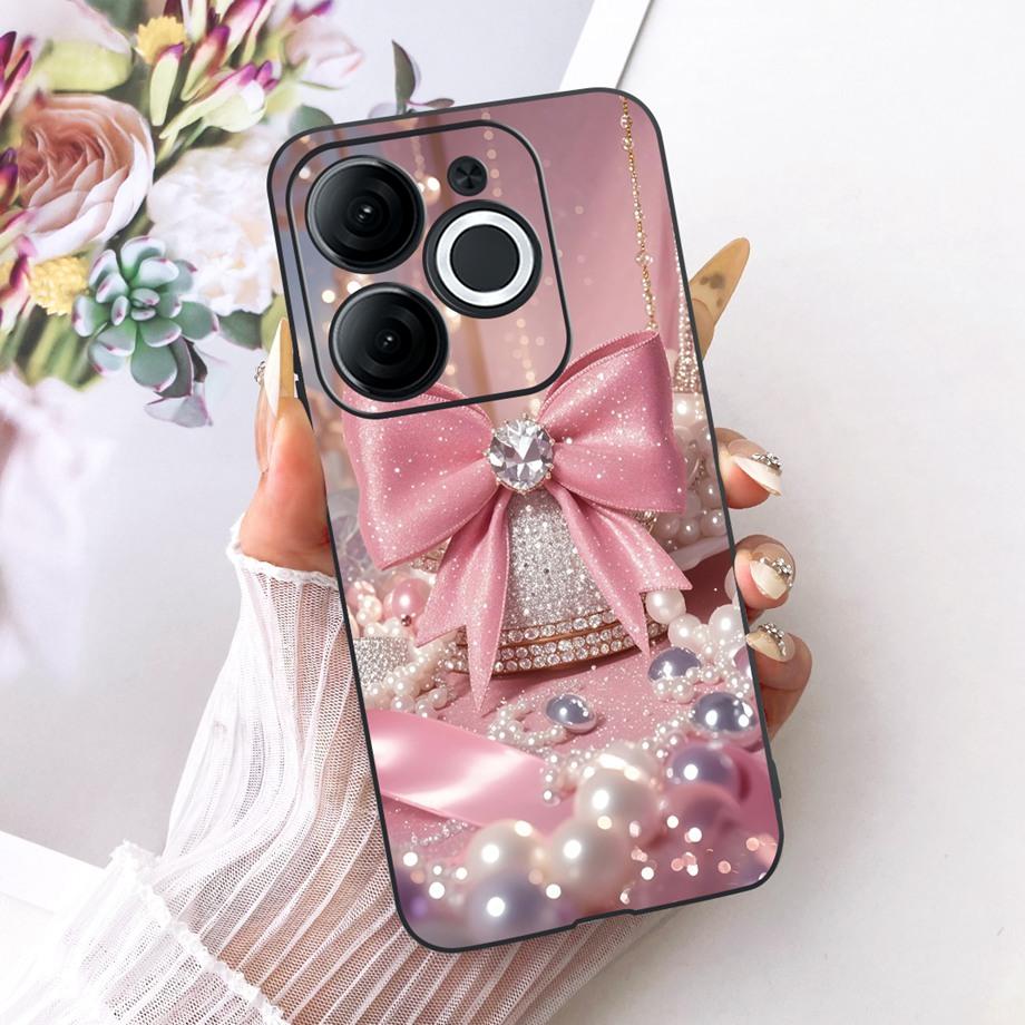 For Itel A80 A90 A95 A70 A60 A60s Phone Case Matte Soft TPU Bumper Cover Cool Cartoon Luxury Butterfly Flower Bow Pattern Funda