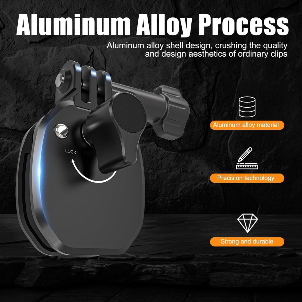 Sunnylife Motorcycle Windshield Mount Clamp Clip for insta360 X5 X4 X3 GO3S/ACE PRO2/Gopro Hero /DJI Action 5 Pro 4 3 2/Pocket 3