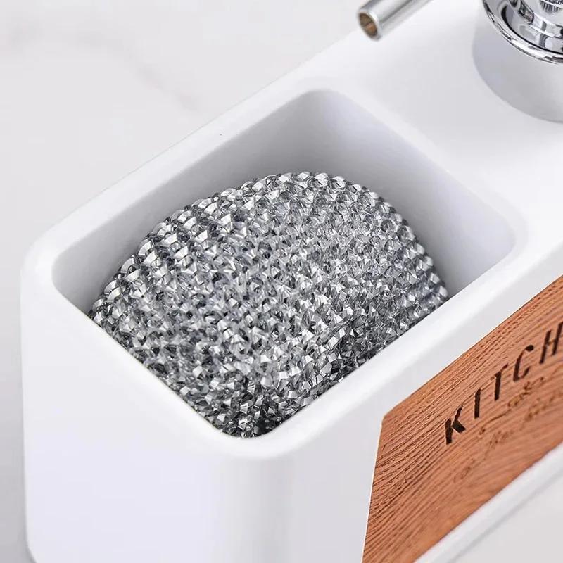 Kitchen Soap Dispenser Sink Dish Soap Presser Bathroom Hand Sanitizer Bottle Lotion Dispenser Cleaning Ball Storage Box