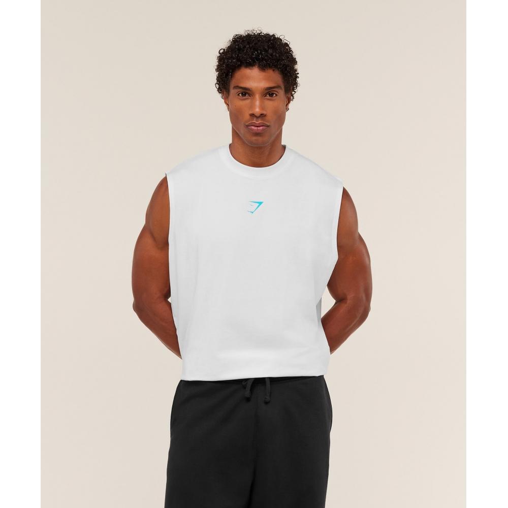 Gymshark Stromausfall Tank Gs Weiß Gs Marke Blau A4b9u Ud8b