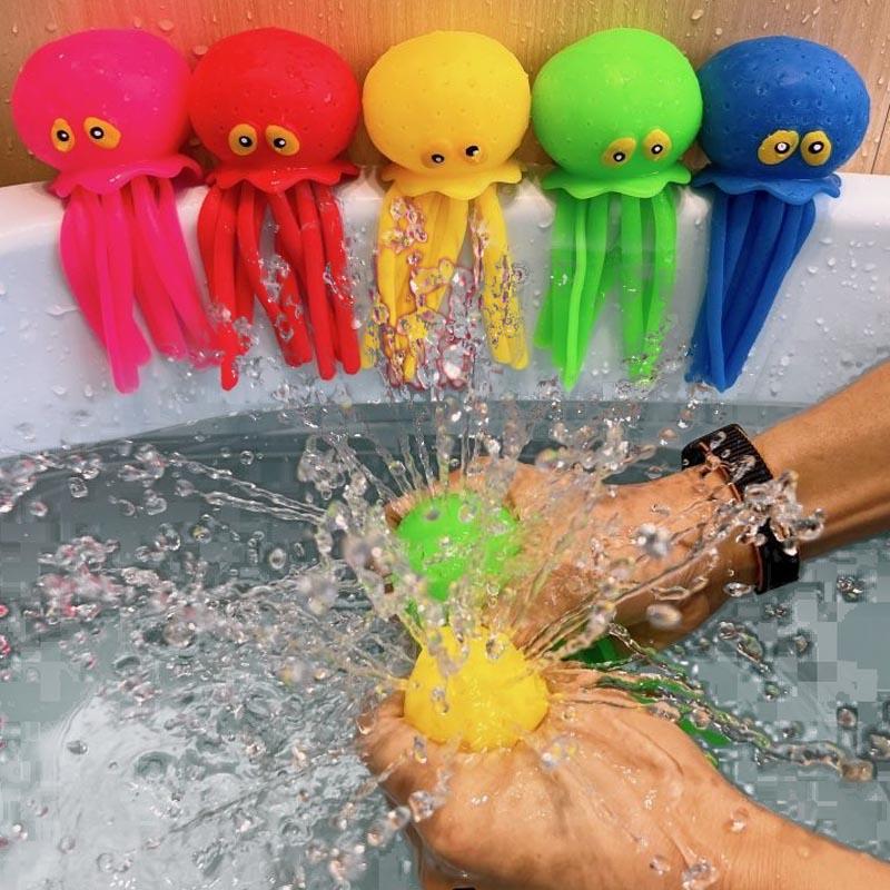 Soft Safe Baby Bath Toys Sponge Water Absorbing Octopus Squeezing Stress Relief Summer Swimming Water Play Bath Toy For Kids