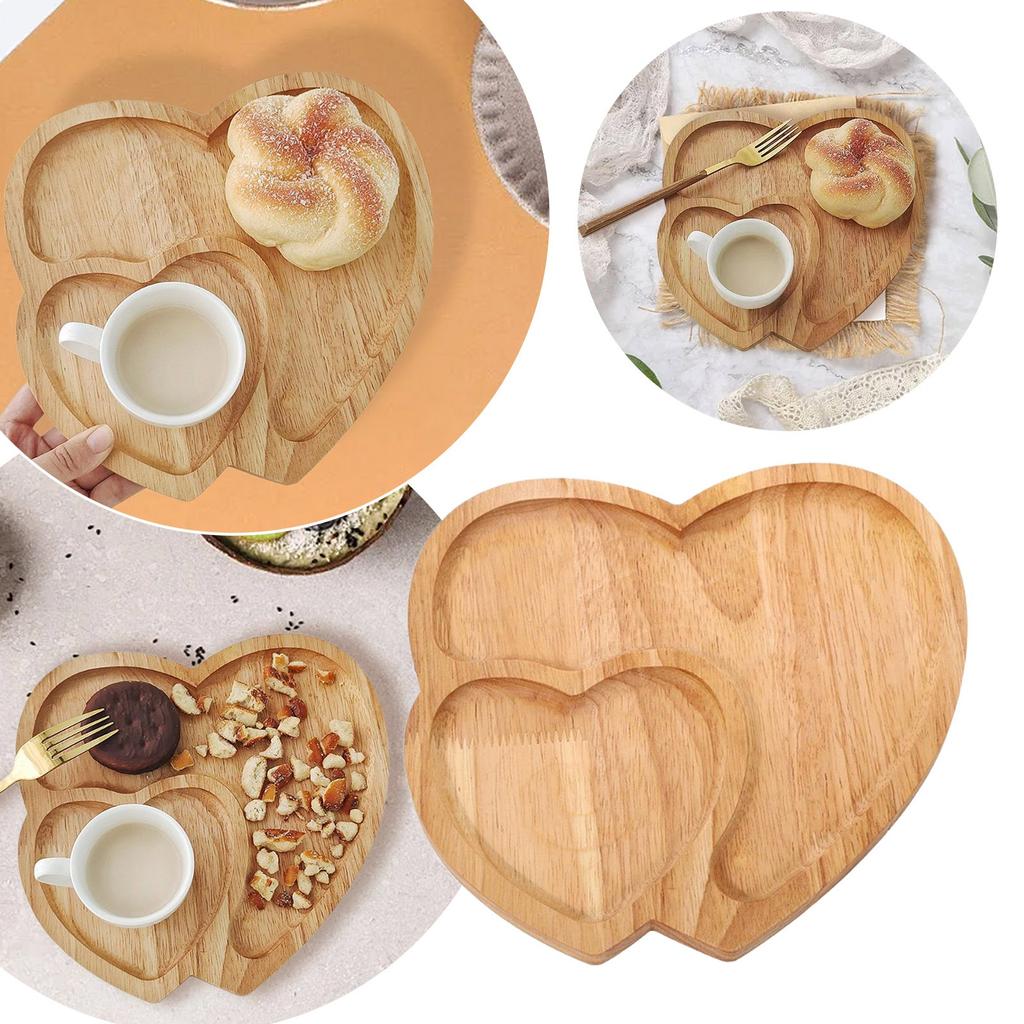 Wooden Serving Tray Heart Shaped Cheese Board Plate Dinner Plate Cake Plate Decorative Serving Platter Plate For Ware Plates
