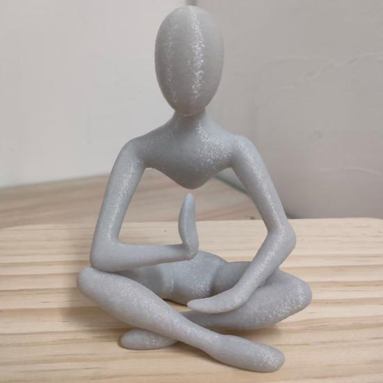 Abstrakt Tänkare Staty Sitta i Meditation Figur Skrivbordsfilosof Figurin för Hem Bokhylla Skåp Dekoration