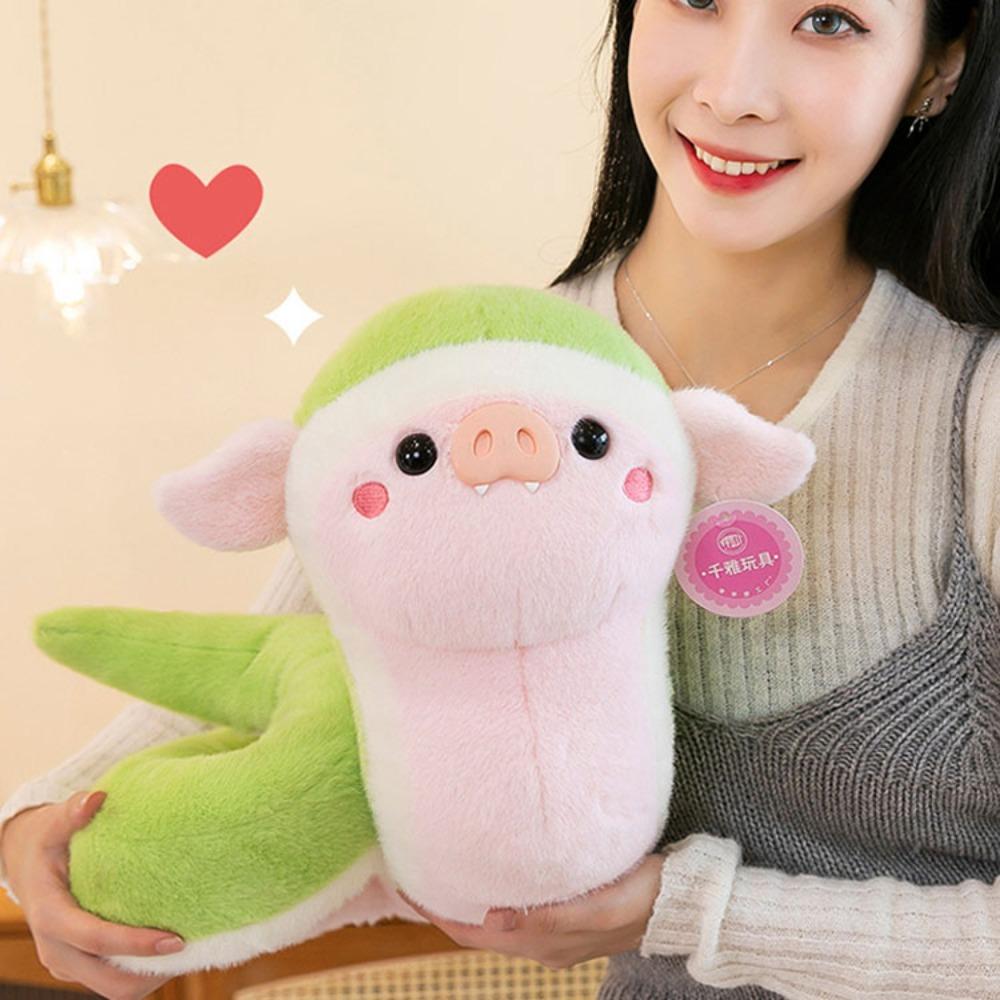 Mascot Snake Pig Plush Doll Toy Soft Pig Nose Snake Plushies Doll  Children