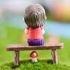 Romantic Mini Wooden Chair Figurine Dolls Succulents Bonsai Ornaments DIY Resin Love Stool